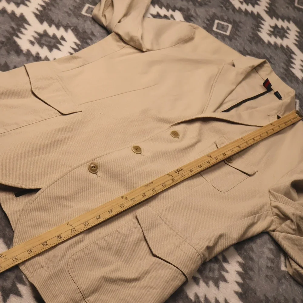 Cremieux Mens Khaki Corduroy Sport Coat Blazer Tan 3 Button Jacket Large RN58909